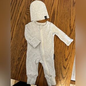 Little Bipsy Striped Gray Baby Outfit